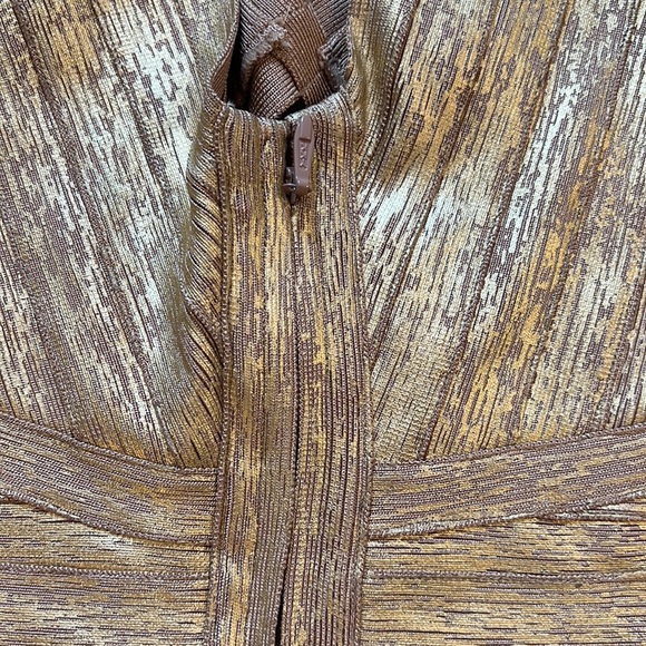 DIVINE HERVE LEGERE GOLD STRETCH MINI DRESS - Picture 6 of 8